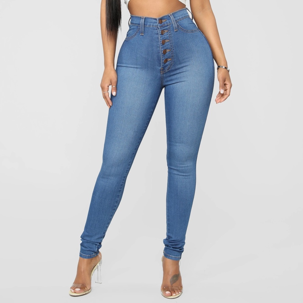 High Rise ButtonUp Skinny Jean - NEVER WORN- Size 13(10-12)